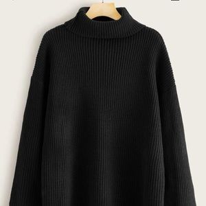 Black chunky knit sweater